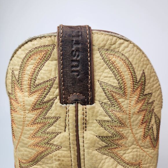Justin Boots Mens 8D WK4660 Cowboy Western Chore Workwear Rodeo Rainbow Stitch - Picture 5 of 13
